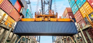 cargo containers on a dock