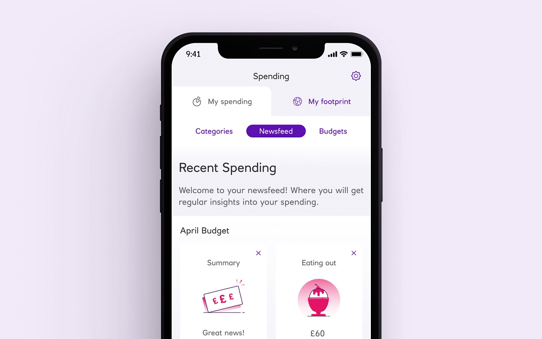 phone showing spending